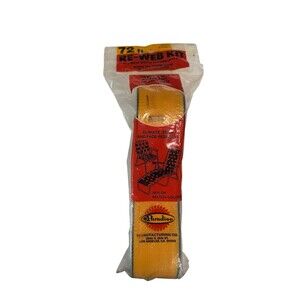 Vintage Aluminum Lawn Chair Webbing Kit 72ft Wide Orange Black Stripe Paradise